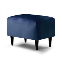 Bild für Traumnacht bequemer und moderner Fusshocker mit Holzfüßen in blau/Türkis (Samt)