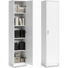 Bild für Schrank Mehrzweckschrank weiß 40cm Breite 180cm Höhe mit Vier Einlegeböden schmaler Aktenschrank Organizer Kleiderschrank aus MDF Holz