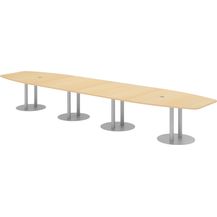 Bild für bümö Konferenztisch oval 520x130 cm großer Besprechungstisch in Ahorn