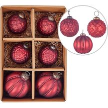 Bild für Weihnachtskugel 6er Set ARGENTIN Glas Rot