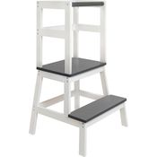 BOMI® Babystuhl Swubi aus Holz für Kinder ab dem Stehalter | Hocker zweistufig extra hoch | Trittschemel, Tritthocker für Mädchen und Jungen | Schemel mit 2 Stufen für Kinderzimmer und Küche