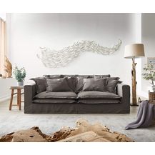 Bild für Hussensofa Noelia 240x140 cm Khakibraun mit Kissen Bigsofa