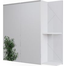 Bild für Badspiegelschrank Irma Weiß/Weiß Hochglanz 80 x 75 cm Vicco