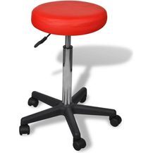 Bild für vidaXL Rollhocker höhenverstellbar Rot Kunstleder