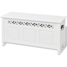Bild für vidaXL Aufbewahrungsbank Barockstil MDF Weiß 242646