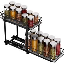 Bild für Gewürzregal Ausziehbar 2 Etagen Schrank Organizer Küche höhenverstellbar