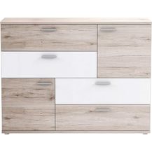 Bild für Forte 'STEFAN' Kommode Schrank Sandeiche und weiß