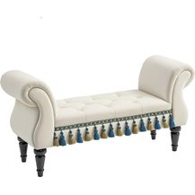 Bild für HOMCOM Polsterbank Hockerbank, Luxus Bettbank mit Holzbeine (Sitzbank, 1-St, Flurbank)