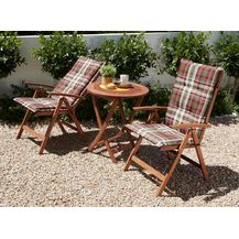 Bild für MERXX Balkonset Borkum, TOPSELLER!, (5-tlg, 2x Klappsessel, inkl. Sitz- und Rückenkissen, 1x Klapptisch Ø 65 cm)