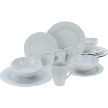 Bild für CreaTable 23820 Kombiservice Flora für 4 Personen, Porzellan, weiß (1 Set, 16-teilig)