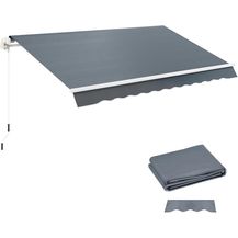 Bild für Outsunny Markise mit Volant, wasserabweisend, für 4 x 3 m Markisen (Markisenbespannung, 2-St, Markisenstoff)