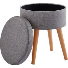 Bild für Zedelmaier Hocker Sitzhocker mit Ablage, Sitztruhe, Spielzeugtruhe, Fußhocker,rund (ZD3645)