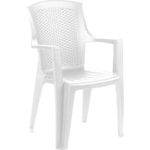 Bild für Stapelsessel Stapelstuhl Bistrostuhl Kunststoff Eden Rattan-Optik Weiß