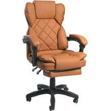 Bild für Schreibtischstuhl Design Bürostuhl TV Sessel Chefsessel Relax & Home Office, Kunstleder Braun, (95-105)