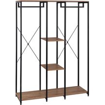 Bild für Kleiderständer mit Ablage aus Holz & Stahl in Größe XXXL schwarz-eiche hell