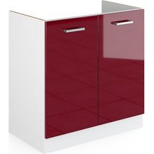 Bild für Spülenunterschrank R-Line Rot Hochglanz 80 cm ohne Arbeitsplatte Vicco