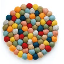 Bild für Untersetzer Rund 21cm Schafwolle bis 100 Grad Cilio bunt 469936