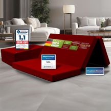 Bild für SHOGAZI Klappmatratze 140 x 200 x 12 cm, Gästematratze klappbar Made in Germany, Faltmatratze VERGLEICHSSIEGER, ultimativer Schlafkomfort, einfaches Waschen, Faltbare Matratze (Weinrot)