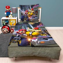Bild für Nintendo Super Mario Kart Bettwäsche für Jungen Kinderbettwäsche 135x200 80x80 cm aus 100% Baumwolle Motiv Bump mit Bowser