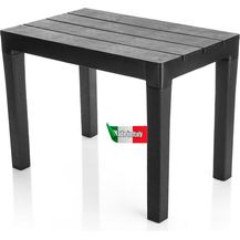 Bild für BigDean Garten Beistelltisch in Schwarz – wetterfester Campingtisch für In – und Outdoor geeignet – Kunststoff Esstisch Gartentisch Balkontisch – Made in Europa