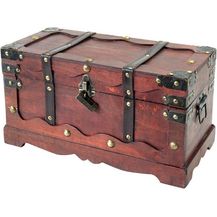 Bild für HMF Schatzkiste Schatztruhe Frankreich aus Holz mit dekorativem Metallschloss (1 St)