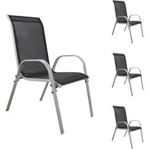 Bild für 4 Stück Garten Stapelstuhl Farbe Silber