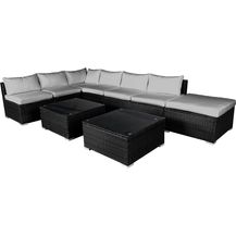 Bild für BRAST Gartenmöbel Lounge Sofa Couch Set Relax Schwarz Poly-Rattan für 6 Personen