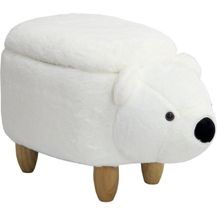 Bild für SVITA ANIMAL STORAGE Kinderhocker Hocker mit Stauraum gepolstert Eisbär Weiß