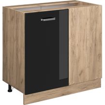 Bild für Eckunterschrank R-Line Schwarz Hochglanz 86 cm ohne Arbeitsplatte Vicco