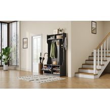 Bild für MODFU Garderoben-Set für Ihren Eingangsbereich, (Garderobenset mit Sitzbank, Flip-Top-Schuhschrank & Stecktafel – Multifunktional, 1-St, 100×185.5×40 cm)