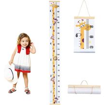 Bild für Surplex Messlatte Kinder Wachstum Messlatte Aufrollbare Wandbehang Höhenmesser Abnehmbare Leinwand Messleite Lineal für Baby Kinderzimmer Schlafzimmer Wanddekoration Outivity Holz Giraffe