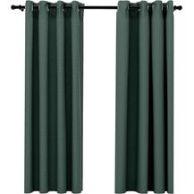 Bild für vidaXL Verdunkelungsvorhänge Ösen Leinenoptik 2 Stk. Grün 140x175 cm 321184