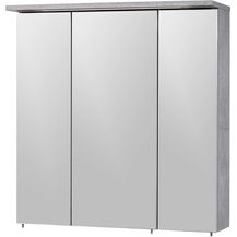 Bild für Spiegelschrank Hängespiegel Wandspiegel Badspiegel 3türig mit Beleuchtung / Profil steingrau