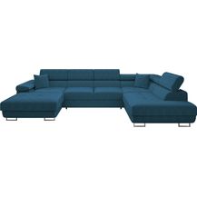 Bild für Ecksofa Torezio Bis Cord mit Bettkasten, Schlaffunktion und Einstellbare Kopfstützen (Farbe: Poso 05, Seite: Rechts)