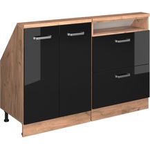 Bild für Küchenschrank für Dachschrägen R-Line Schwarz Hochglanz 120 cm 2er Set Vicco