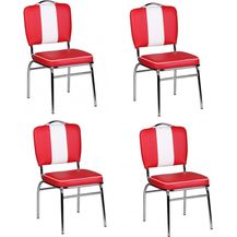 Bild für 4er-Set Esszimmerstühle KING American Diner 50er Jahre Retro