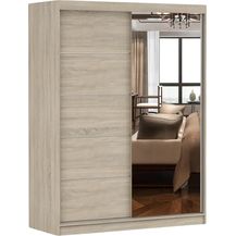 Bild für Schiebetürenschrank, eleganter Kleiderschrank Schrank Garderobe Spiegel Vista 05, Schlafzimmer- Wohnzimmerschrank Schiebetüren Modern Design (Sonoma/Sonoma)