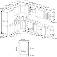 Bild für Eckküche Fame-Line Dunkelblau Hochglanz/Anthrazit 347 x 46 cm ohne Arbeitsplatte Vicco