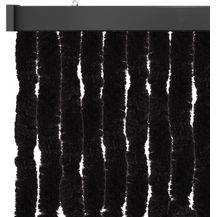 Bild für Flauschvorhang 160x200 cm in Unistreifen schwarz
