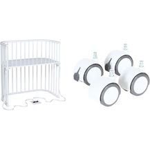 Bild für babybay Boxspring Beistellbett aus massivem Buchenholz/Kinderbett Höhe stufenlos verstellbar & umweltfreundlich & Rollensatz Parkett/Rollen passend Modelle