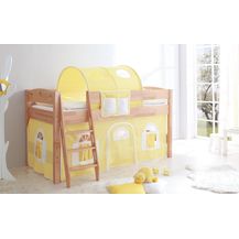 Bild für Kinder Hochbett Natur Renate Vorhang gelb-weiß