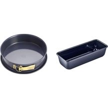 Bild für Dr. Oetker Springform Ø 24 cm Back-Liebe Emaille & Kastenform 30 cm Back-Liebe Emaille – Schnitt- & Kratzfeste Backform mit Emaille & Antihaft-Beschichtung – 30er Kasten Brotbackform in Dunkelblau