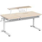 HOKO Kinderschreibtisch mit Schreibtischaufsatz mit Buchstütze (Manuell höhenverstellbar mit Verstellbarer Tischplatte und Butler mit Buch-Halterung, 1-St)