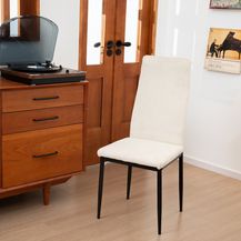 Bild für Stuhl Cord Beige mit Metallgestell