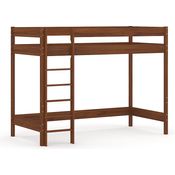 Hubi Hochbett / Doppelstockbett mit Eingang vorne und Matratze, 140 x 70 cm, Palisander