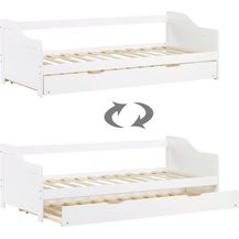 Bild für Homestyle4u Kinderbett Funktionsbett Jugendbett Ausziehbett 90x200 weiß Kojenbett Gästebett