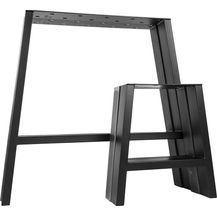 Bild für 2X Natural Goods Berlin Design Tischkufen viele Modelle Metall Tischbeine, Tischgestell aus Stahl, geneigt, Trapez, Esstisch, Schreibtisch, Couchtisch, Bank (H72cm, Schwarz)