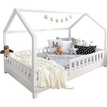 Bild für Kinderbett Hausbett \"Kay\" 90x200 Kiefer massiv weiß