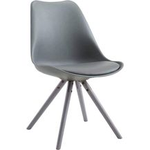 Bild für CLP Besucherstuhl Toulouse Kunstleder Rund mit runden Holzbeinen,grau grau