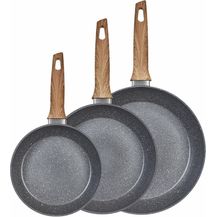 Bild für KING Pfannen-Set Essential, Aluminium (Set, 3-tlg, 1x Bratpfanne Ø 20 cm, 1x Bratpfanne Ø 28 cm, 1x Bratpfanne Ø 24 cm)